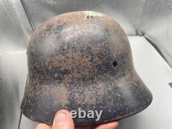 WW2 German Army M40 Helmet Original Painted Black Size 64