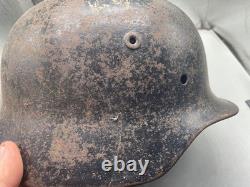 WW2 German Army M40 Helmet Original Painted Black Size 64