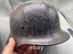 WW2 German Army M40 Helmet Original Painted Black Size 64