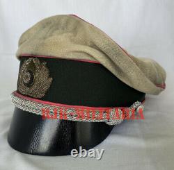 WW2 German Army Military Panzer Officers Crusher Visor Hat Cap (Hand Made)