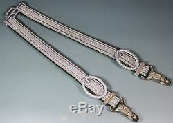 WW2 German Army Officer's Deluxe Dagger Hangers. Silver Bullion. NICE! S179