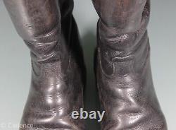 WW2 German Army Officer's Jack Boots. Black Leather. Large Size. Good Condition