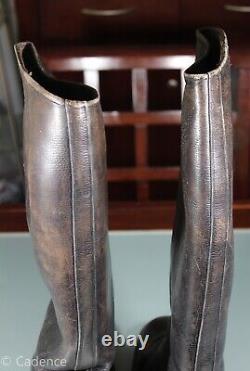 WW2 German Army Officer's Jack Boots. Black Leather. Large Size. Good Condition