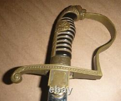 WW2 German Army Officers Sword Lions Head + Scabbard Brass & Steel, Anton Wingen