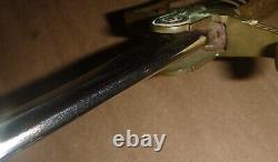 WW2 German Army Officers Sword Lions Head + Scabbard Brass & Steel, Anton Wingen