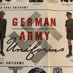 WW2 German Army Uniform Poster Newsmap Jan 1944 Army Orientation Poster Original