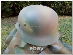 WW2 German Army WH, ELITE 3 Colours Normandy D-DAY 1944 Camo M35 Helmet Repro