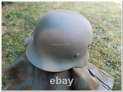 WW2 German Army WH, ELITE 3 Colours Normandy D-DAY 1944 Camo M35 Helmet Repro