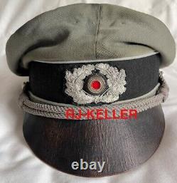 WW2 German Army Wehrmacht HEER Auxiliary Officers Crusher Visor Hat Cap Sz 59