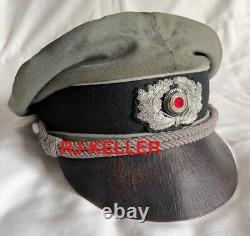 WW2 German Army Wehrmacht HEER Auxiliary Officers Crusher Visor Hat Cap Sz 59