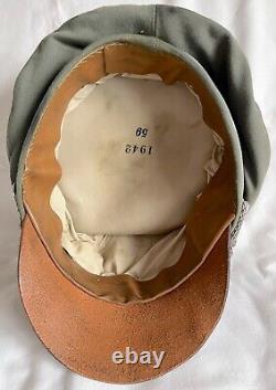 WW2 German Army Wehrmacht HEER Auxiliary Officers Crusher Visor Hat Cap Sz 59