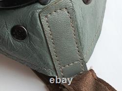 WW2 German Army Wehrmacht Soldier Leather Dust Sun Goggles with Pouches