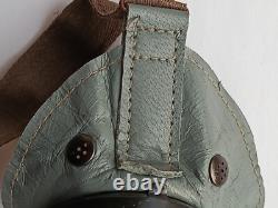 WW2 German Army Wehrmacht Soldier Leather Dust Sun Goggles with Pouches