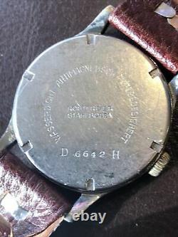WW2 German Army Wrist Watch Helma 15 Jewel Movement D H Designation Swiss