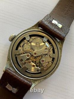 WW2 German Army Wrist Watch Helvetia 15 Jewel Movement D H Designation Swiss