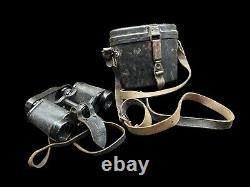 WW2 German Binoculars DDX 6x30 Complete W Case Straps WWII Army