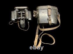 WW2 German Binoculars DDX 6x30 Complete W Case Straps WWII Army