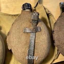 WW2 German Canteens and Bread Bag Army SA set of 3 Wehrmacht Waffen 1935 40