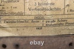 WW2 German Dated Medical First Aid Kit Pouch with Contents Army Wound Bandage