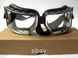 WW2 German Goggles Motorcycle Panzer Vintage aviator driving Wehrmacht New WWII