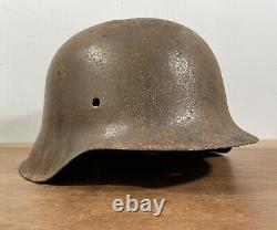 WW2 German M42 Combat Helmet, Ardennes Battlefield Shell