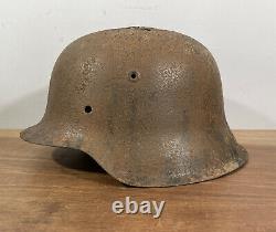 WW2 German M42 Combat Helmet, Ardennes Battlefield Shell