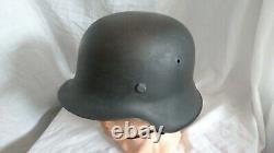 WW2 German M42 Raw Edge Army Heer Helmet Including Zinc & Leather Liner