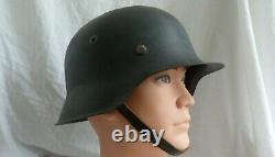 WW2 German M42 Raw Edge Army Heer Helmet Including Zinc & Leather Liner