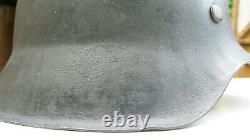 WW2 German M42 Raw Edge Army Heer Helmet Including Zinc & Leather Liner