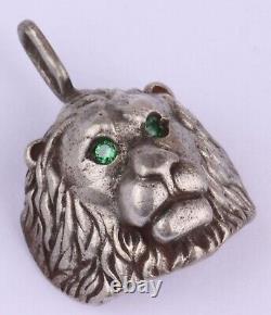 WW2 German Massive LION Pendant WWII Sterling SILVER 835 Head BRUTAL Attack ARMY