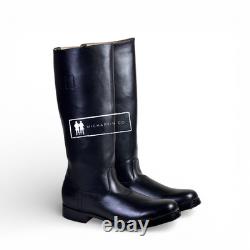 WW2 German Officer Leather Boots, Offizierstiefel Riding Boot Repro, All Sizes