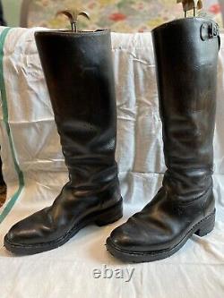 WW2 German leather combat boot Army officer wehrmacht army shoe black vet estate