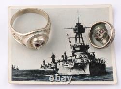 WW2 German navy ring Button WWII Skull Anchor Germany Army Wehrmacht Marine forc