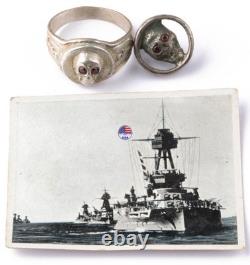 WW2 German navy ring Button WWII Skull Anchor Germany Army Wehrmacht Marine forc