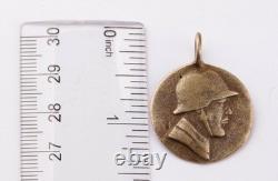WW2 German pendant 800 silver WWII Soldier in steel hat Germany Army Wehrmacht