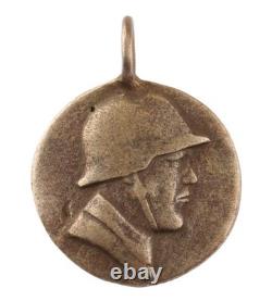 WW2 German pendant 800 silver WWII Soldier in steel hat Germany Army Wehrmacht