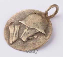 WW2 German pendant 800 silver WWII Soldier in steel hat Germany Army Wehrmacht