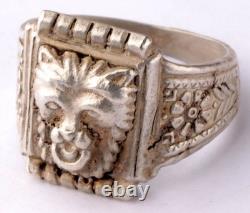 WW2 German ring 830 Silver WWII Bear Photo Badge Germany Army Wehrmacht force