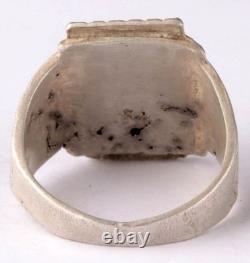 WW2 German ring 830 Silver WWII Bear Photo Badge Germany Army Wehrmacht force