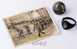 WW2 German ring WWII Germany Army Wehrmacht force Jewelry Hat Button Set badge