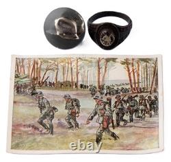 WW2 German ring WWII Germany Army Wehrmacht force Jewelry Hat Button Set badge