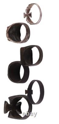 WW2 German ring set WWII Germany 6 pcs Army Wehrmacht force Lion Iron cross Art