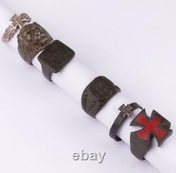 WW2 German ring set WWII Germany 6 pcs Army Wehrmacht force Lion Iron cross Art