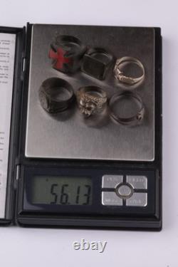 WW2 German ring set WWII Germany 6 pcs Army Wehrmacht force Lion Iron cross Art