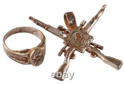 WW2 German sniper ring WWII Pendant Germany Army Wehrmacht Snipers rifle Shock