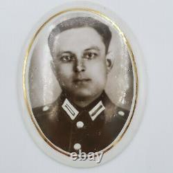 WW2 German soldier glass war uniform wehrmacht picture heer army old oval photo