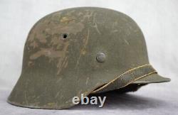 WW2 German wehrmacht Camo paint sand Helmet M40 Army combat stahlhelm named vet