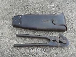 WW2 Original German Army Black Leather Case with Wire Cutters Sold As In