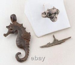 WW2 Sea'n devil RING Seahorse U-Boat GERMAN Pendant WWII Navy KRIEGSMARINE Army