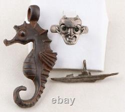 WW2 Sea'n devil RING Seahorse U-Boat GERMAN Pendant WWII Navy KRIEGSMARINE Army